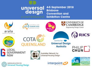 2018 Universal Design Conference Brisbane header with logos.