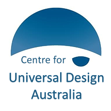 Centre for Universal Design Australia logo in blue.