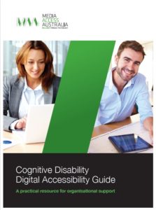 Front cover of the cognitive disability digital accessibility guide.