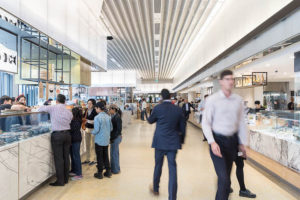 Photo of wide shopping corridor at Barangaroo. Inclusive retail experiences.