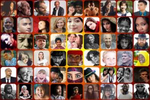 A mosaic of many different faces and nationalities. Designing for diversity.