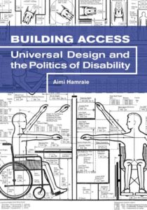 Book cover showing anthropometric diagrams of a wheelchair user. The politics of disability.