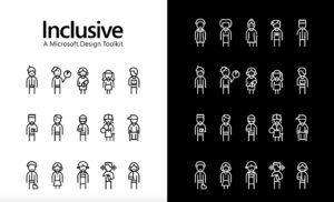 A black and white graphic of stick people in various states of being.