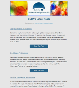 A picture of what the CUDA newsletter looks like on email.