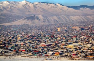 A distant shot of Ulaanbaatar in Mongolia