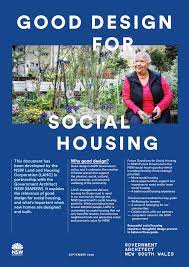 Front cover of the social housing brochure. A woman sits on the edge of a raised garden bed.