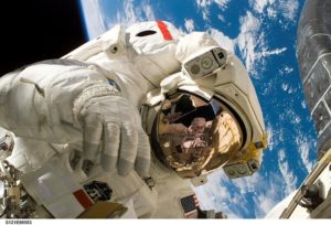 An astronaut in space.