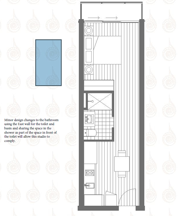 36.3 m studio unit floor plan